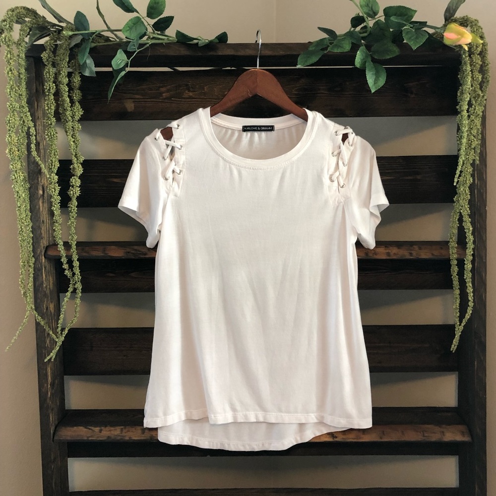 Harlow & Graham Lace-up Shoulder T